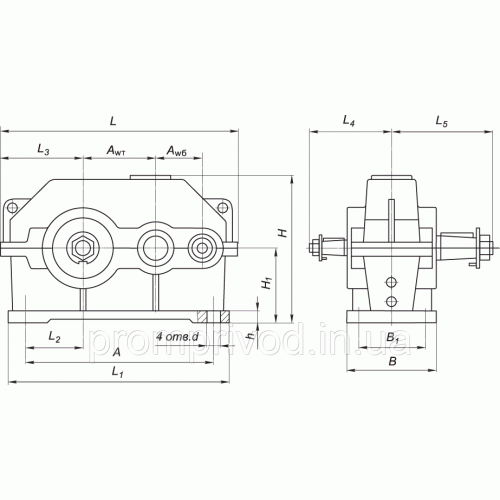 Редуктор 1ц2у125;160;200;250;315;355;400