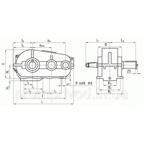 Циліндричний редуктор РК-450