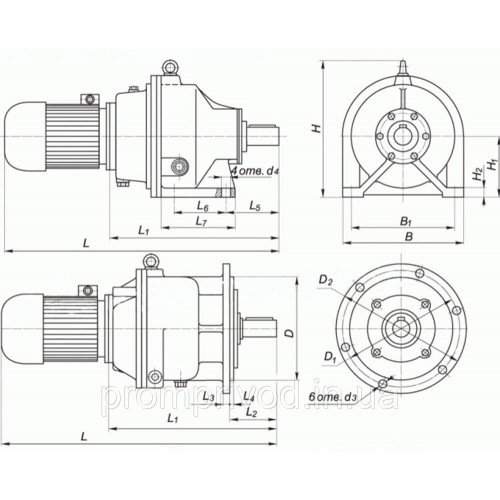 Мотор-редуктор МПО-1М-10