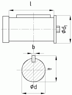Размеры концов тихоходных валов под муфты редуктора РМ-1000 Размеры концов тихоходных валов под муфты редуктора РМ-1000