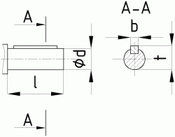 Размеры цилиндрического вала