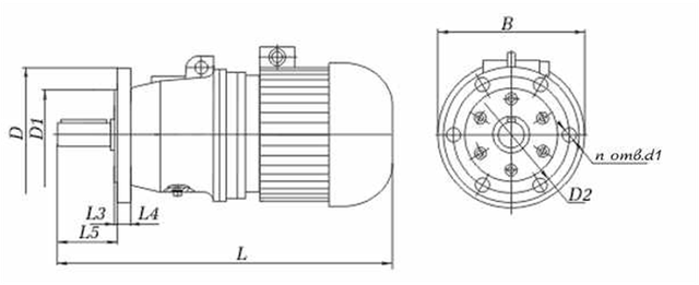 Присоединительные и габаритные размеры мотор редуктора 4МП на фланце