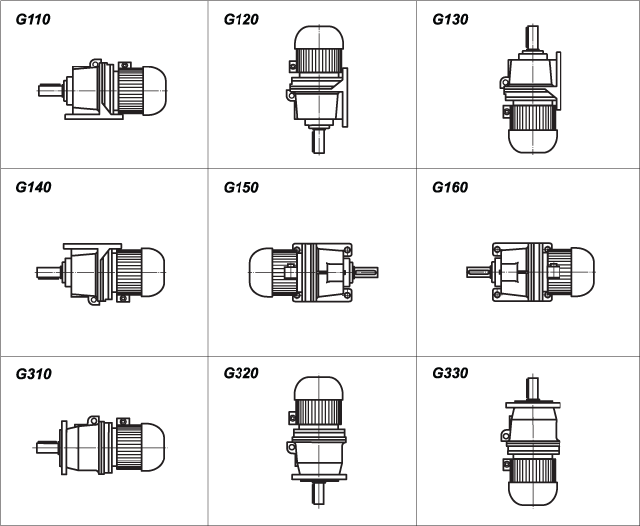 Варианты сборки мотор-редуктора 4МП