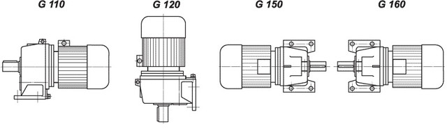 Варианты крепления цилиндрического мотор редуктора МЦ2С Варианты крепления цилиндрического мотор редуктора МЦ2С