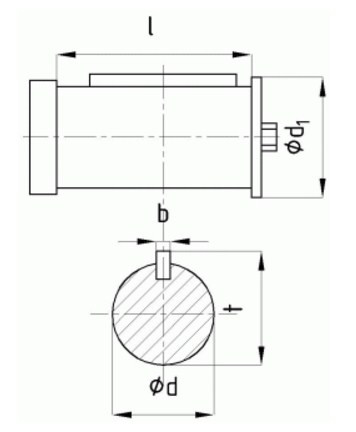 Размеры концов тихоходных валов под муфты редуктора РК-600