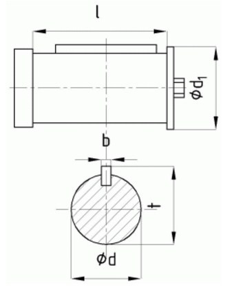 Размеры концов тихоходных валов под муфты редуктора РМ-500
