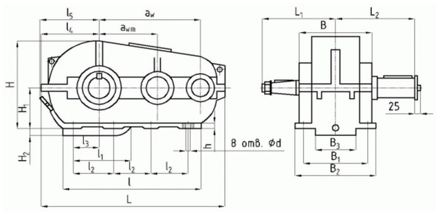 Чертеж редуктора РК-450 Чертеж редуктора РК-450