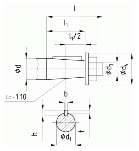 Размеры концов быстроходных валов редуктора РК-600 Размеры концов быстроходных валов редуктора РК-600