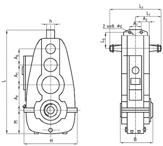Чертеж редуктора В-125 Чертеж редуктора В-125
