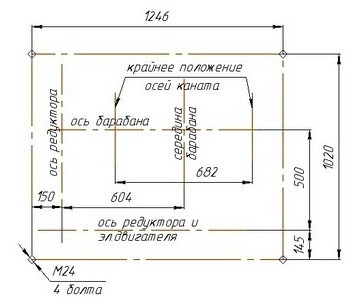 план расположения фундаментных болтов план