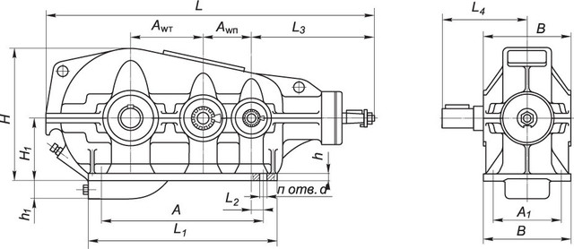 Чертеж редуктора КЦ2