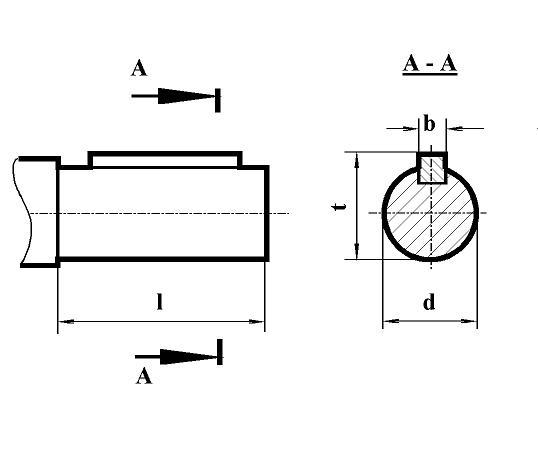 Размеры цилиндрических концов входных и выходных валов редуктора РМ