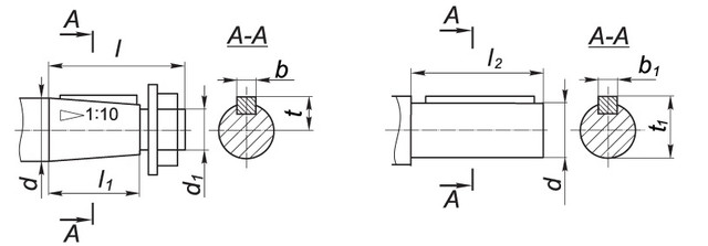 Размеры тихоходного вала редуктора Ч - чертеж Редуктор Ч купить