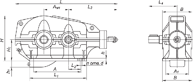 Конструкция редуктора КЦ1-200