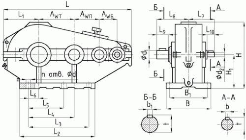 Чертеж редуктора ЦТНД-630 - Редуктор ЦТНД-630 купить